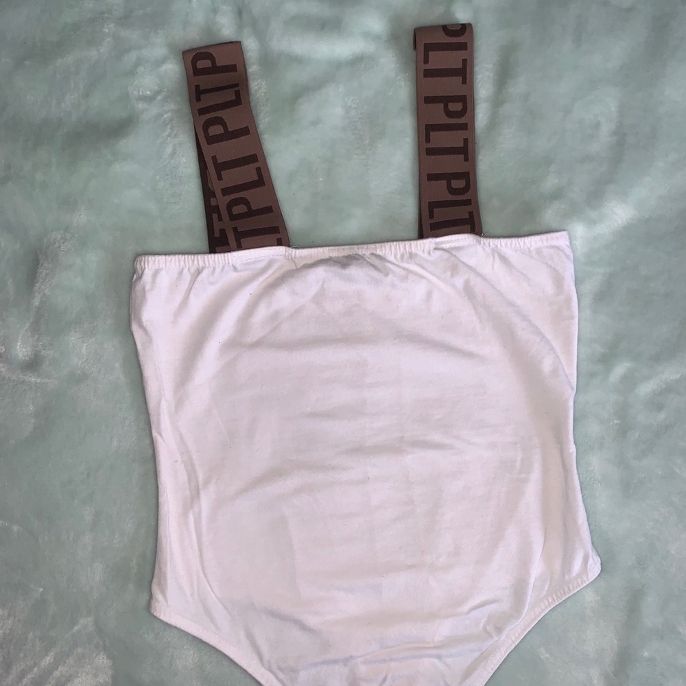 White plt bodysuit